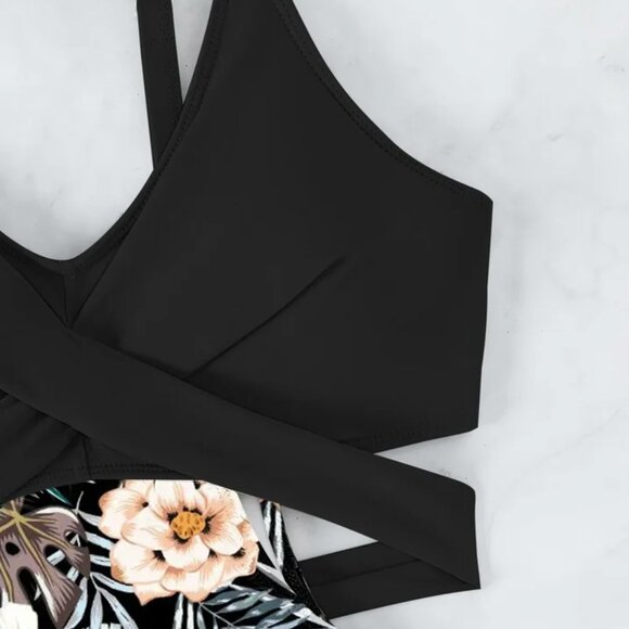 Floral Bikini Tankini Tummy Control Swimwear - Picture 4 of 9